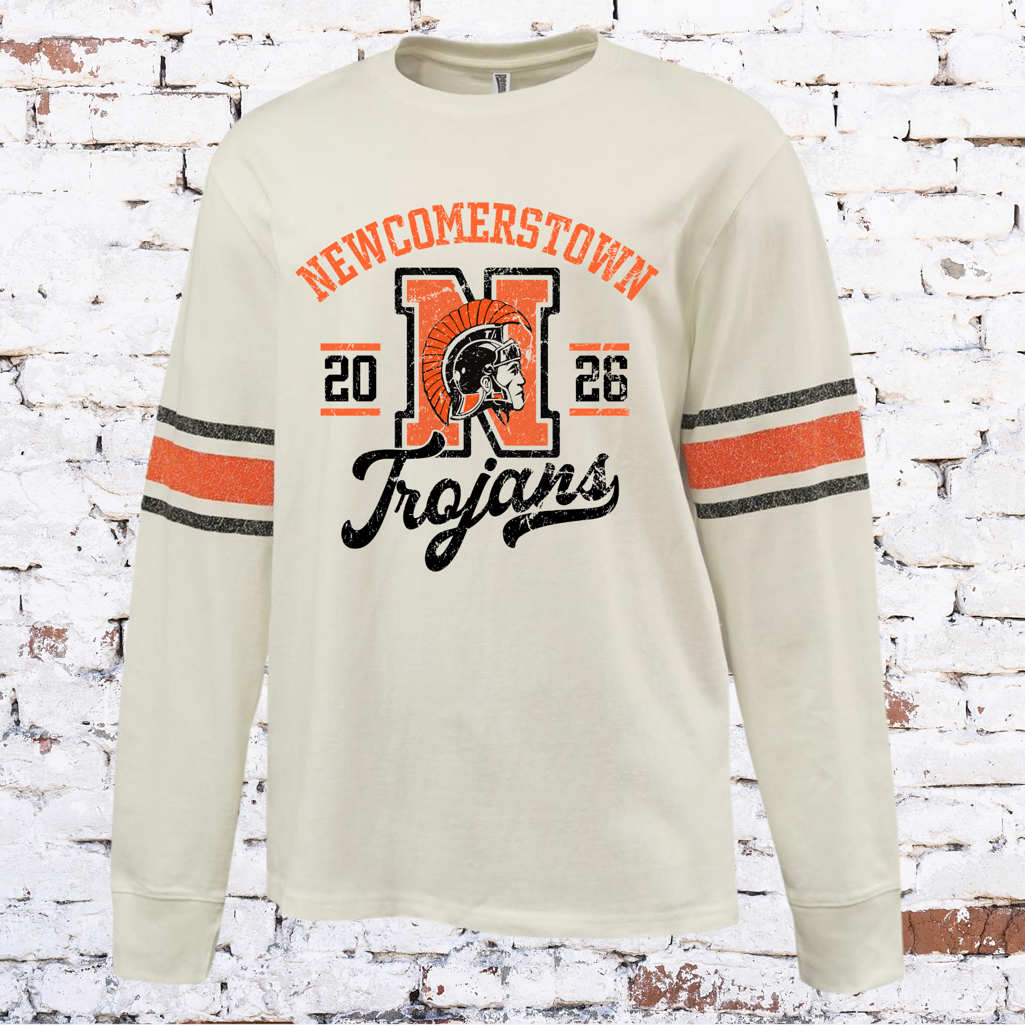 Newcomerstown Trojans Vintage Ringer Crew