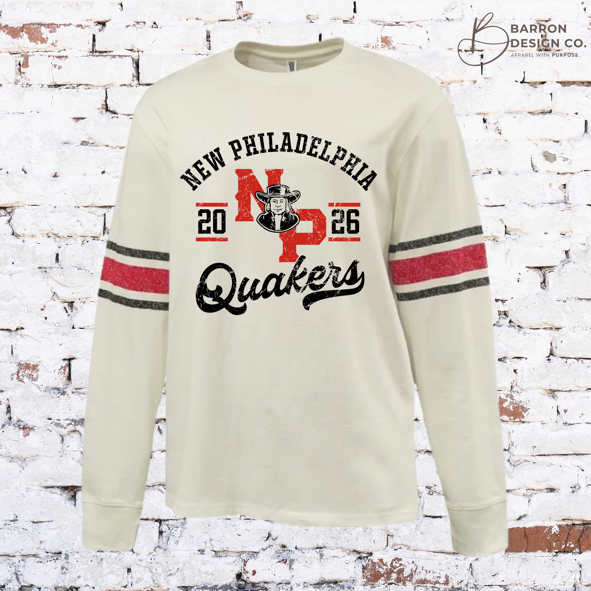 New Phila Quakers Vintage Ringer Crew