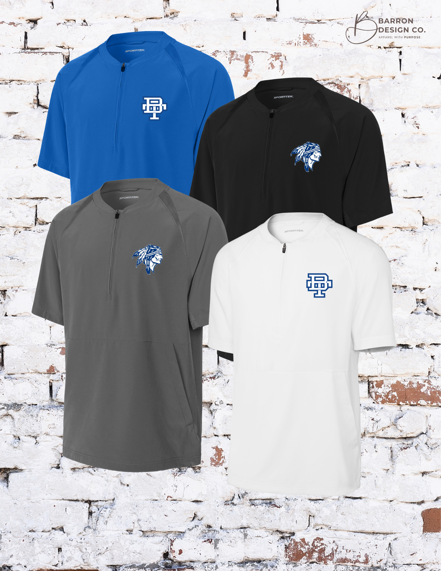 Warriors Short Sleeve 1/2 Zip Sport Wick Pullover