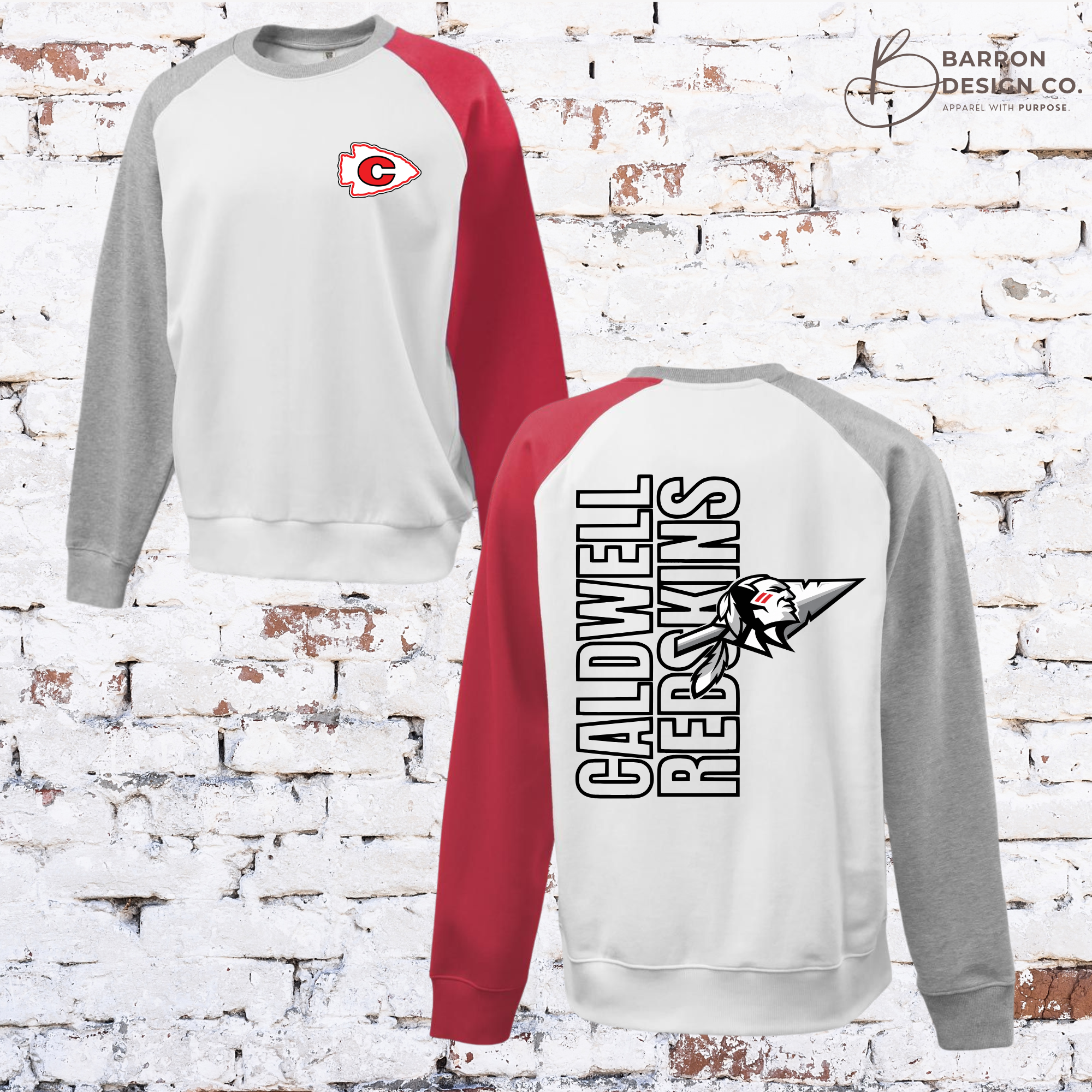 caldwell redskins colorblock crew.png