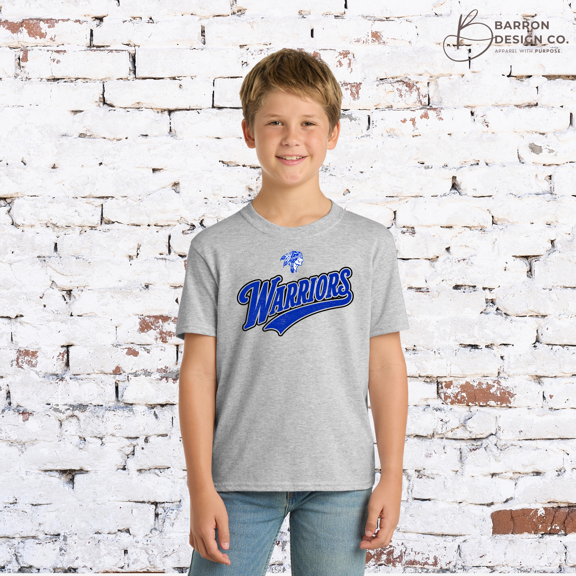 Warriors Youth Retro Athletic Tee