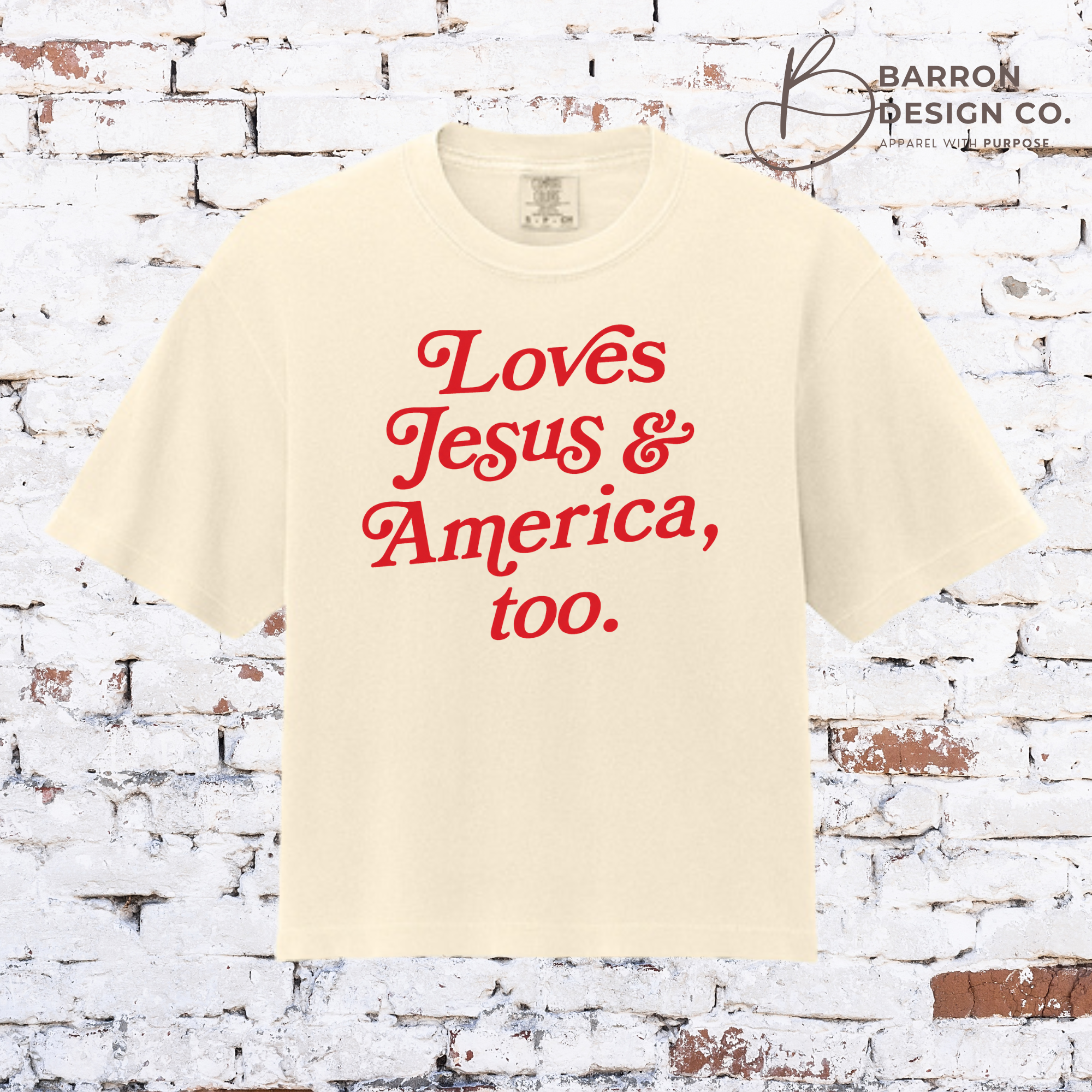 Loves Jesus & America Too-Cropped Boxy Tee