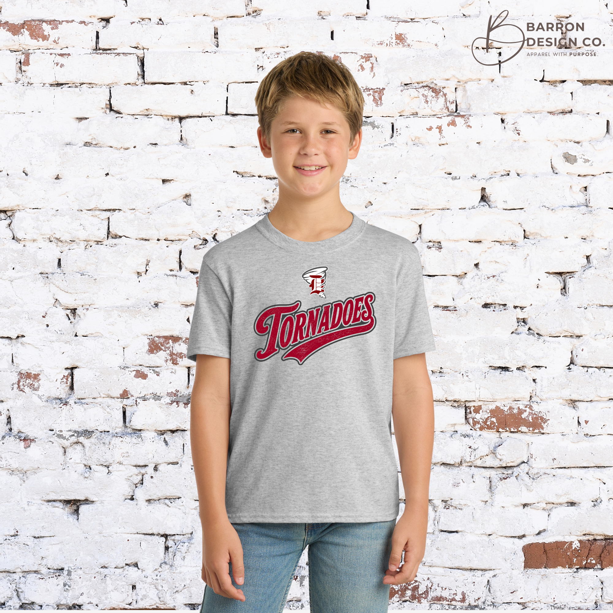 Tornadoes Youth Retro Athletic Tee