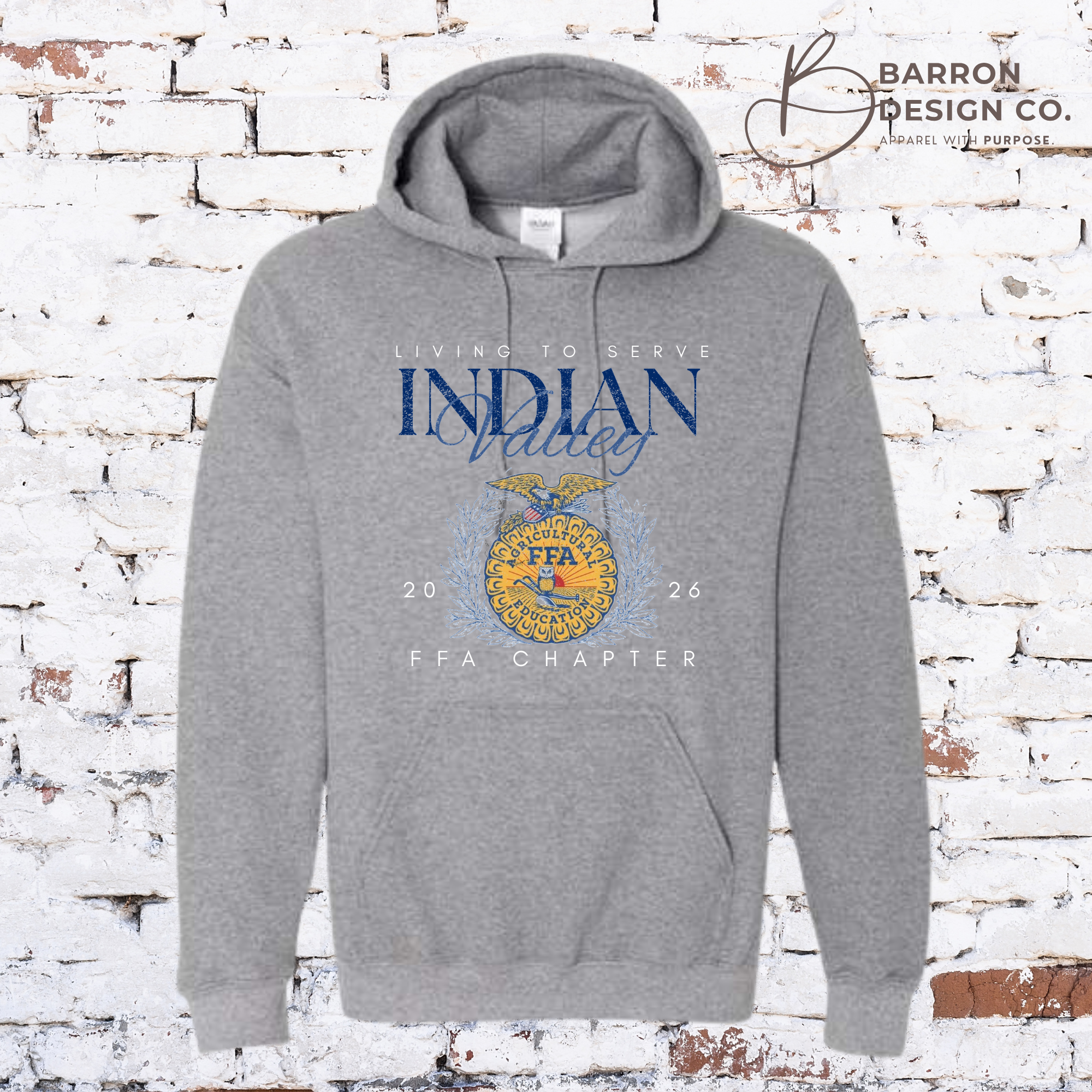 Living to serve gray hoodie.png