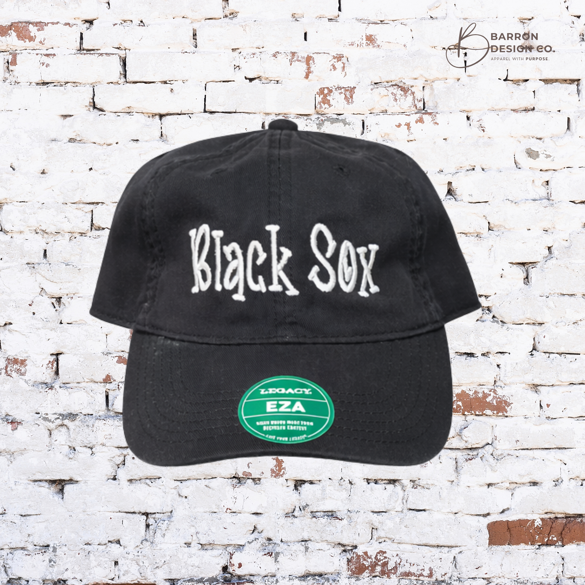 Black Sox Garment Washed Twill Cap