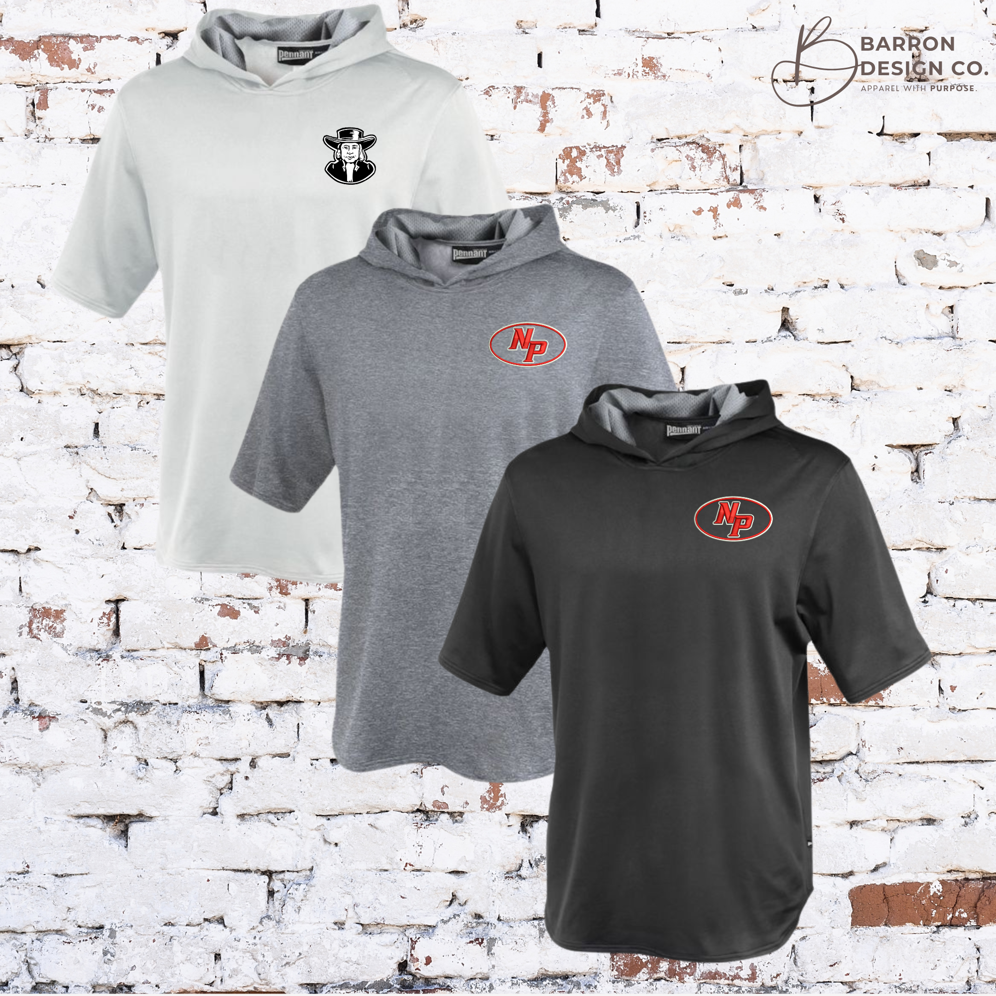 Quakers Short Sleeve Hooded Pullover (YOUTH)