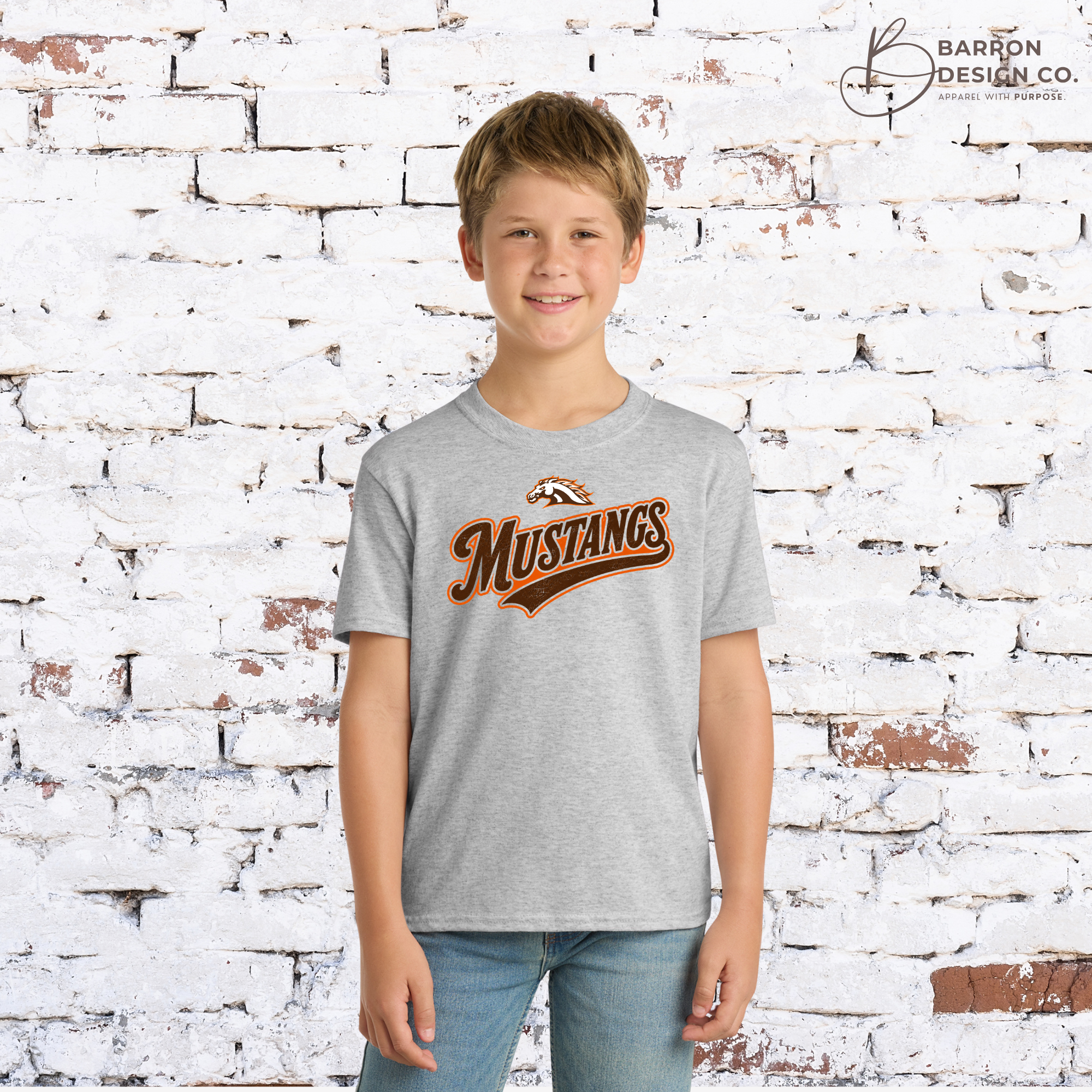 Mustangs Youth Retro Athletic Tee
