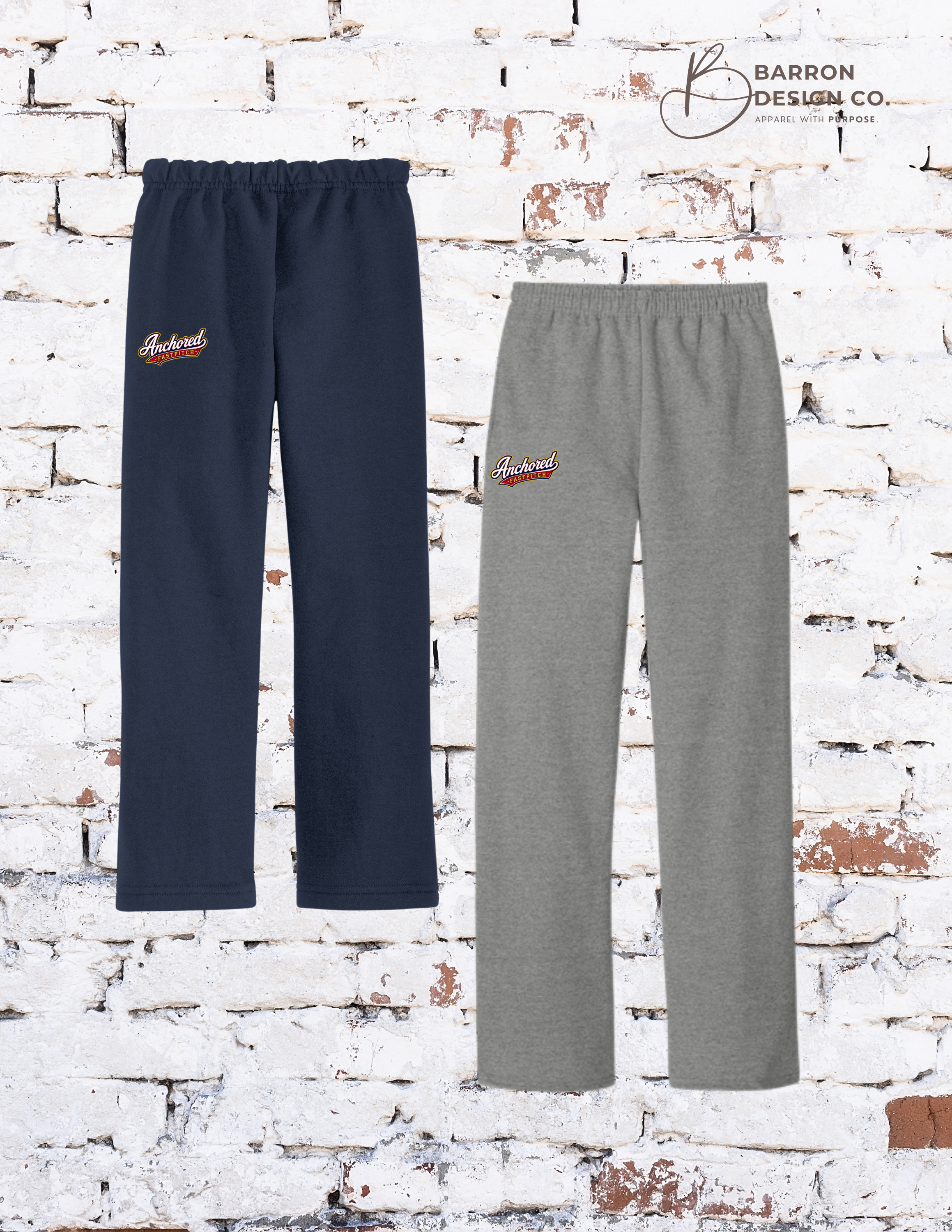 Anchored Softball Open Bottom Sweatpants