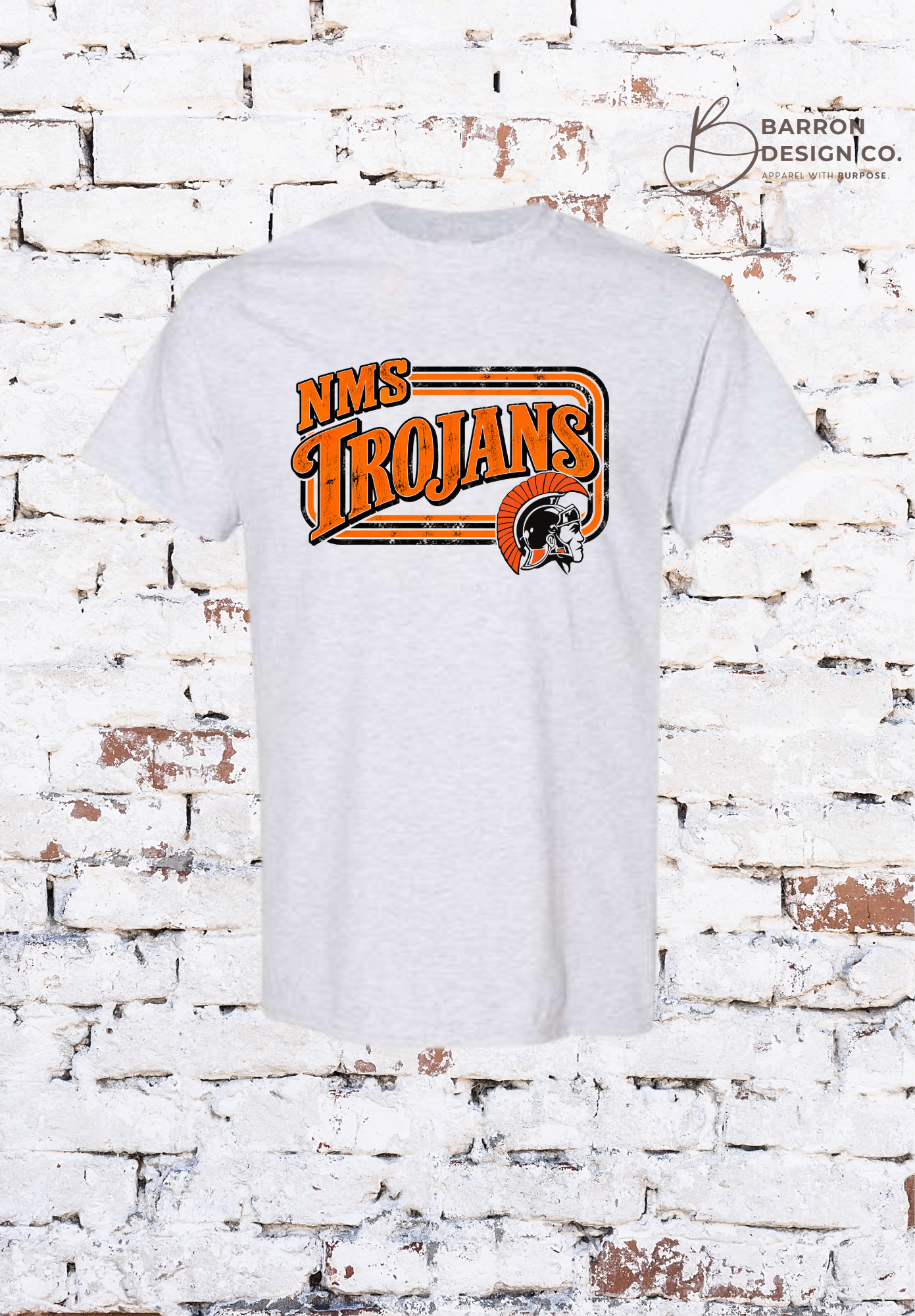 NMS Trojans Retro- Ash Gray Apparel