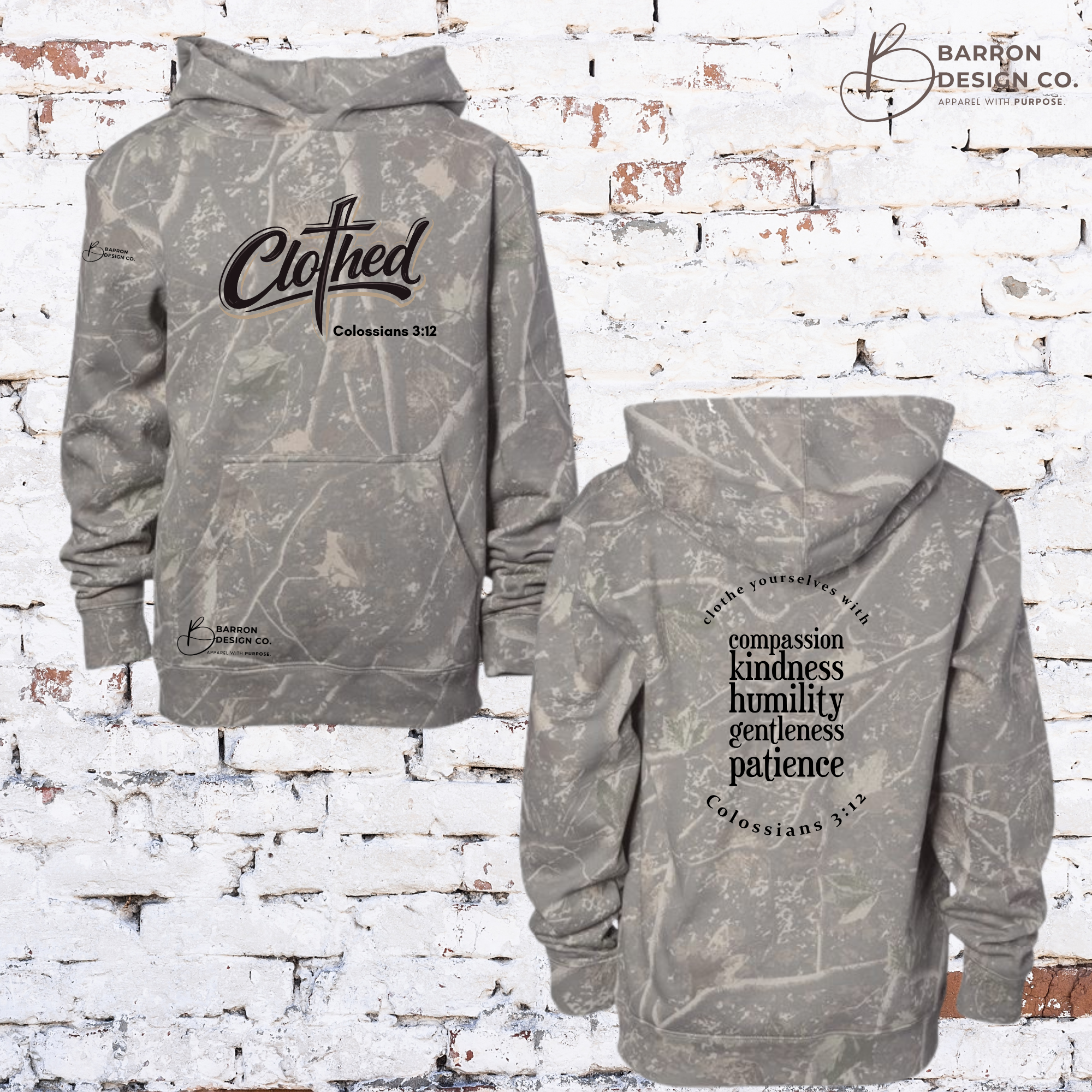 Clothed Deadwood Tree Camo Youth Hoodie