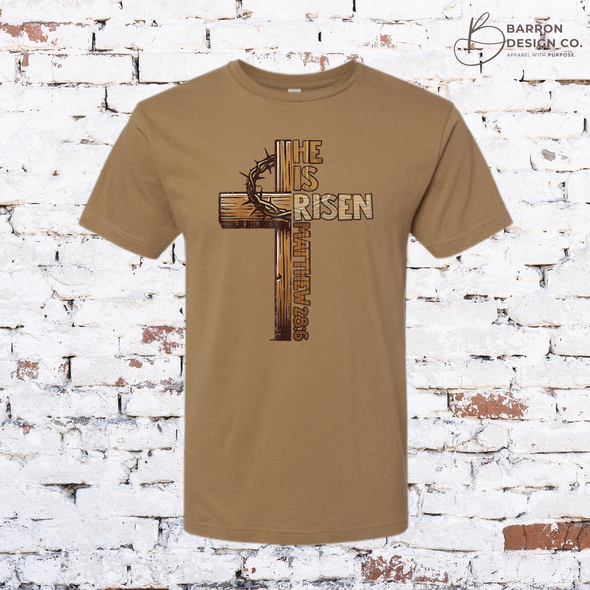He is Risen wooden cross {Toddler & Youth Tee}