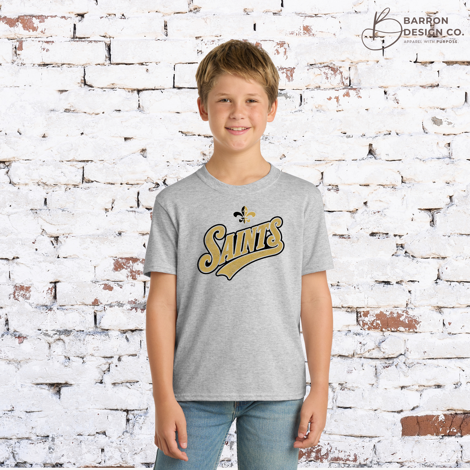 Saints Youth Retro Athletic Tee