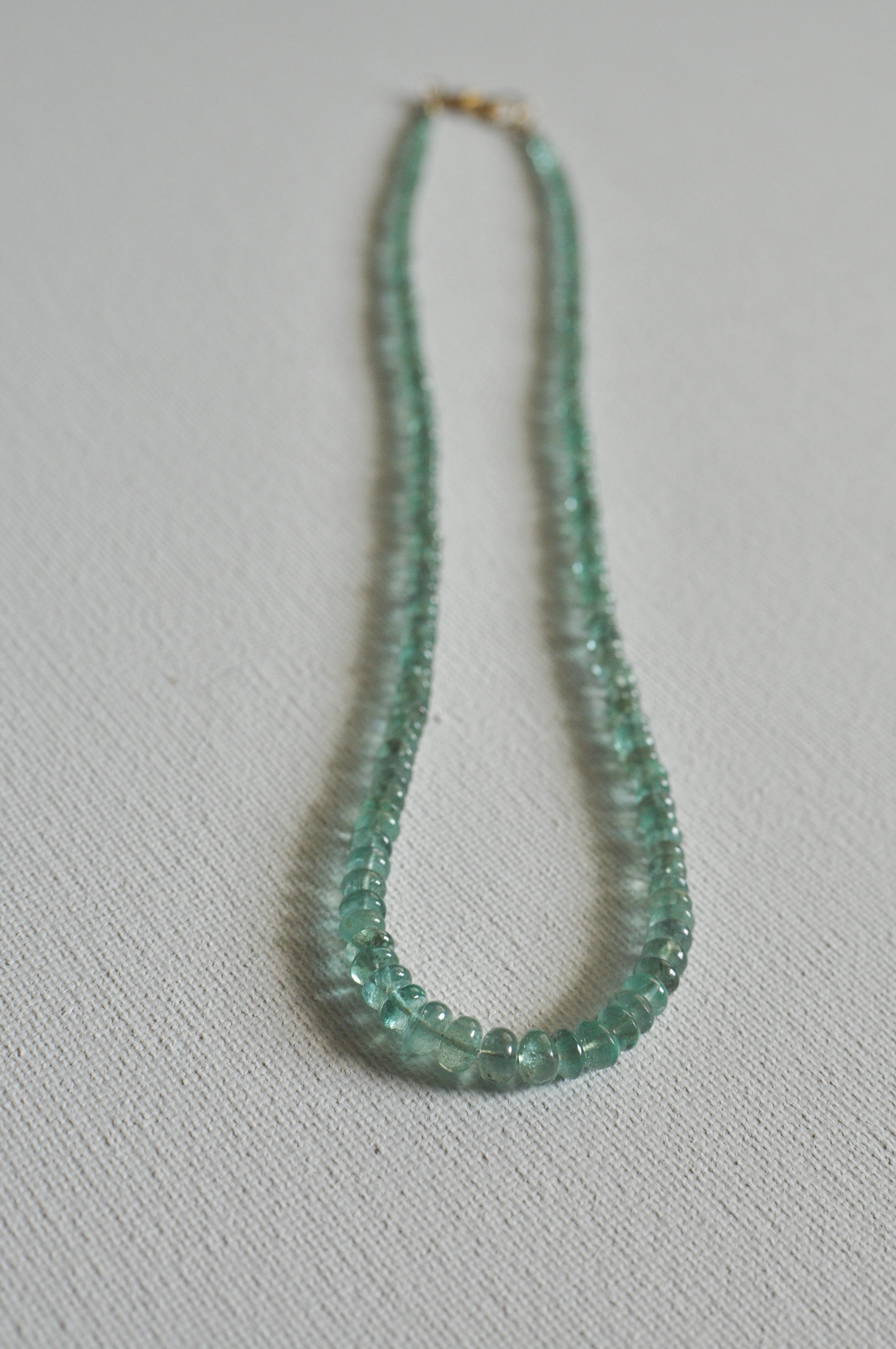necklace of precious gemstone natural Zambian emeralds