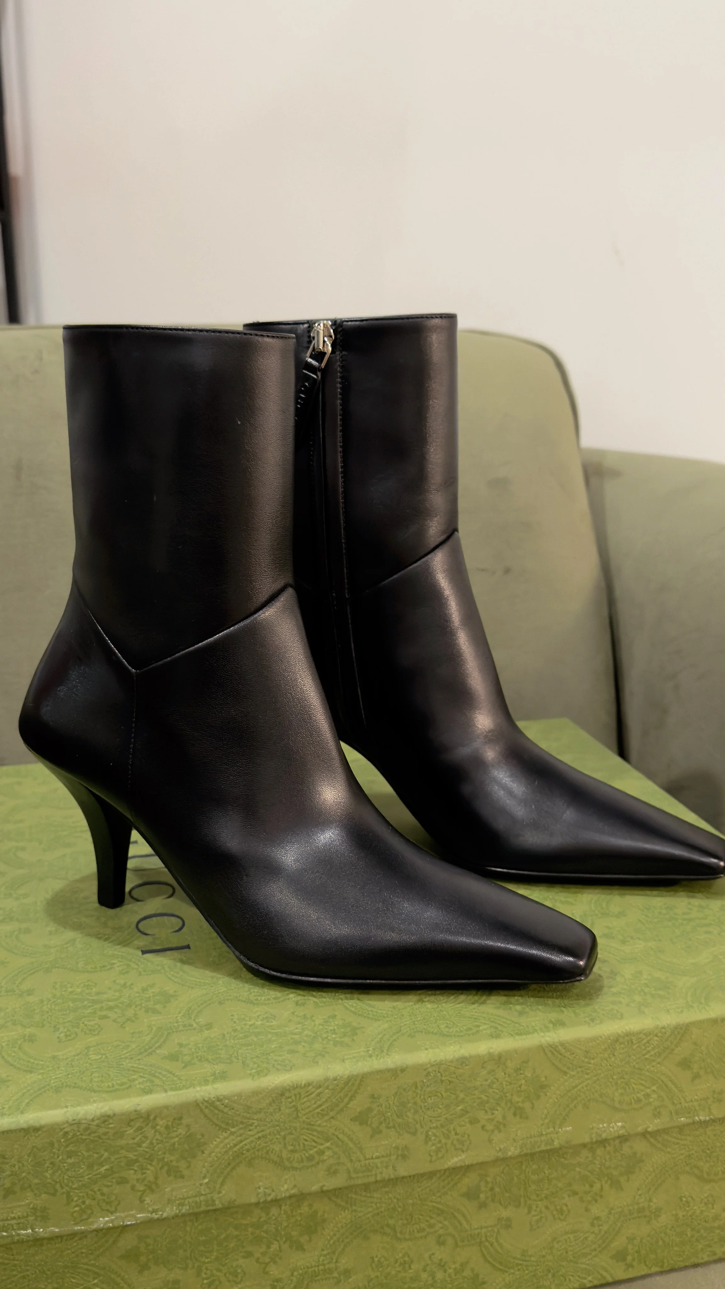 GUCCI - Classic Black Malaga Boot, Size 34.5