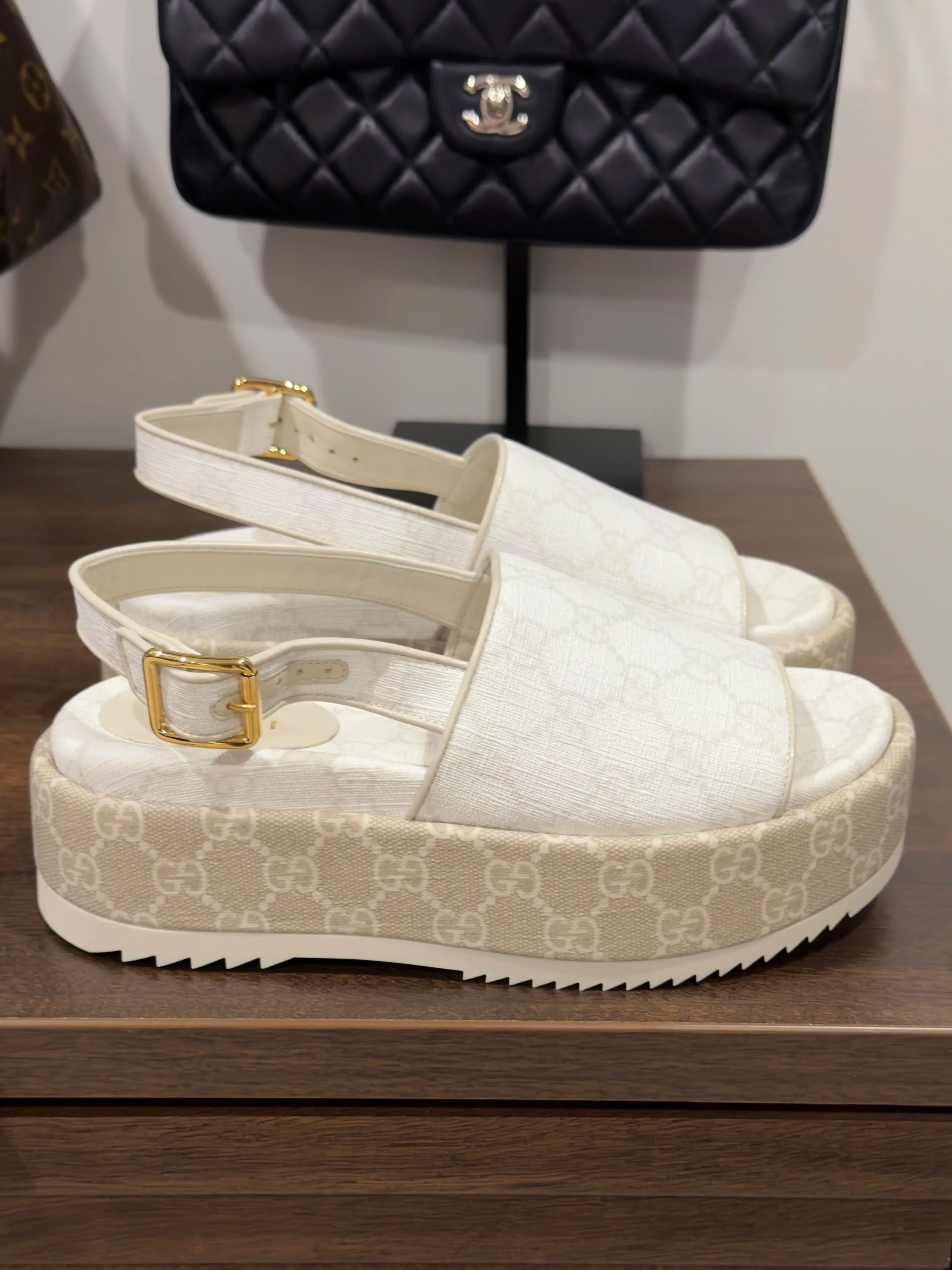 GUCI - GG Supreme Platform Sandals Size 35IT