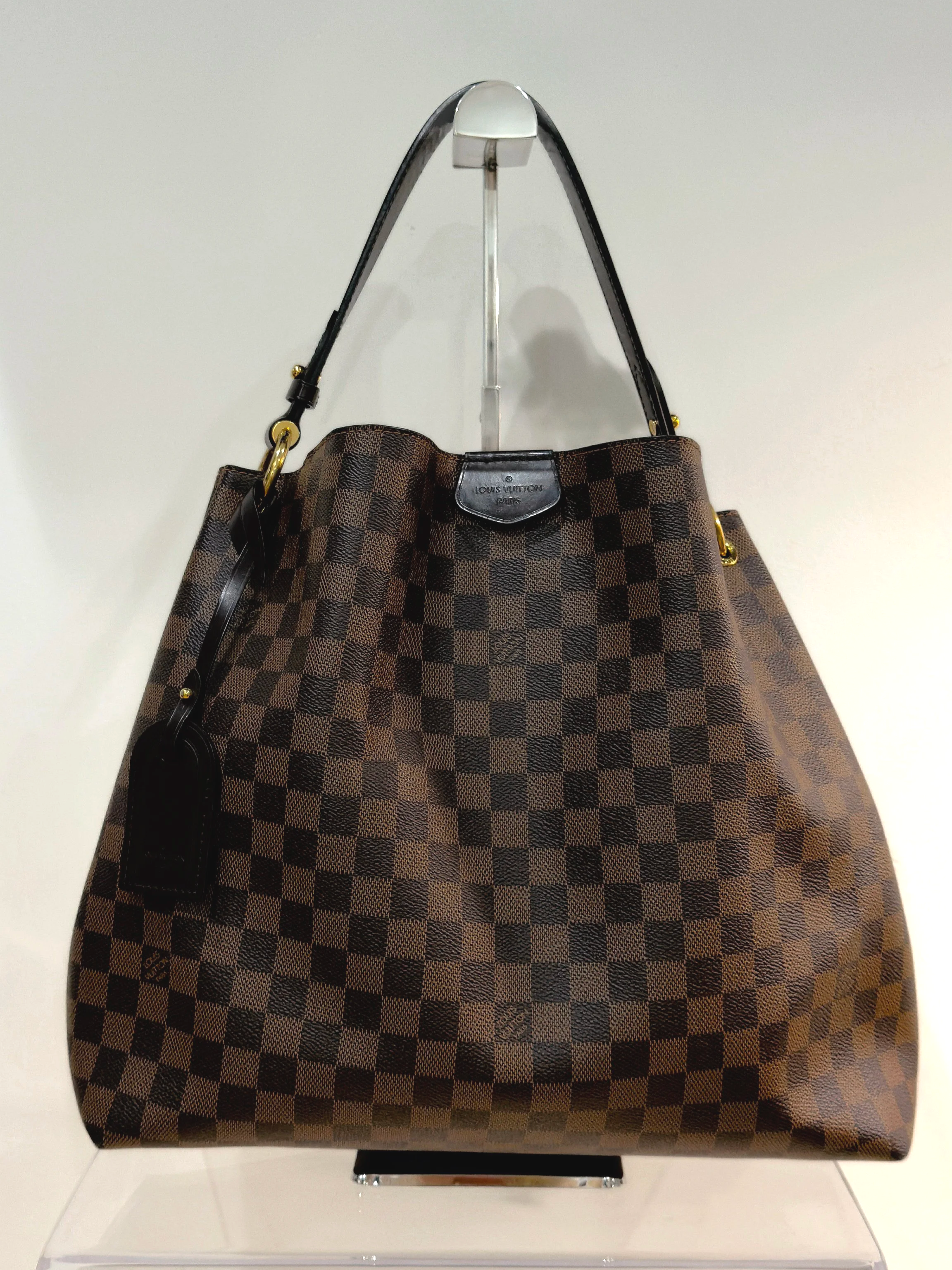LOUIS VUITTON - Graceful PM Handbag, Damier Ebene/Red