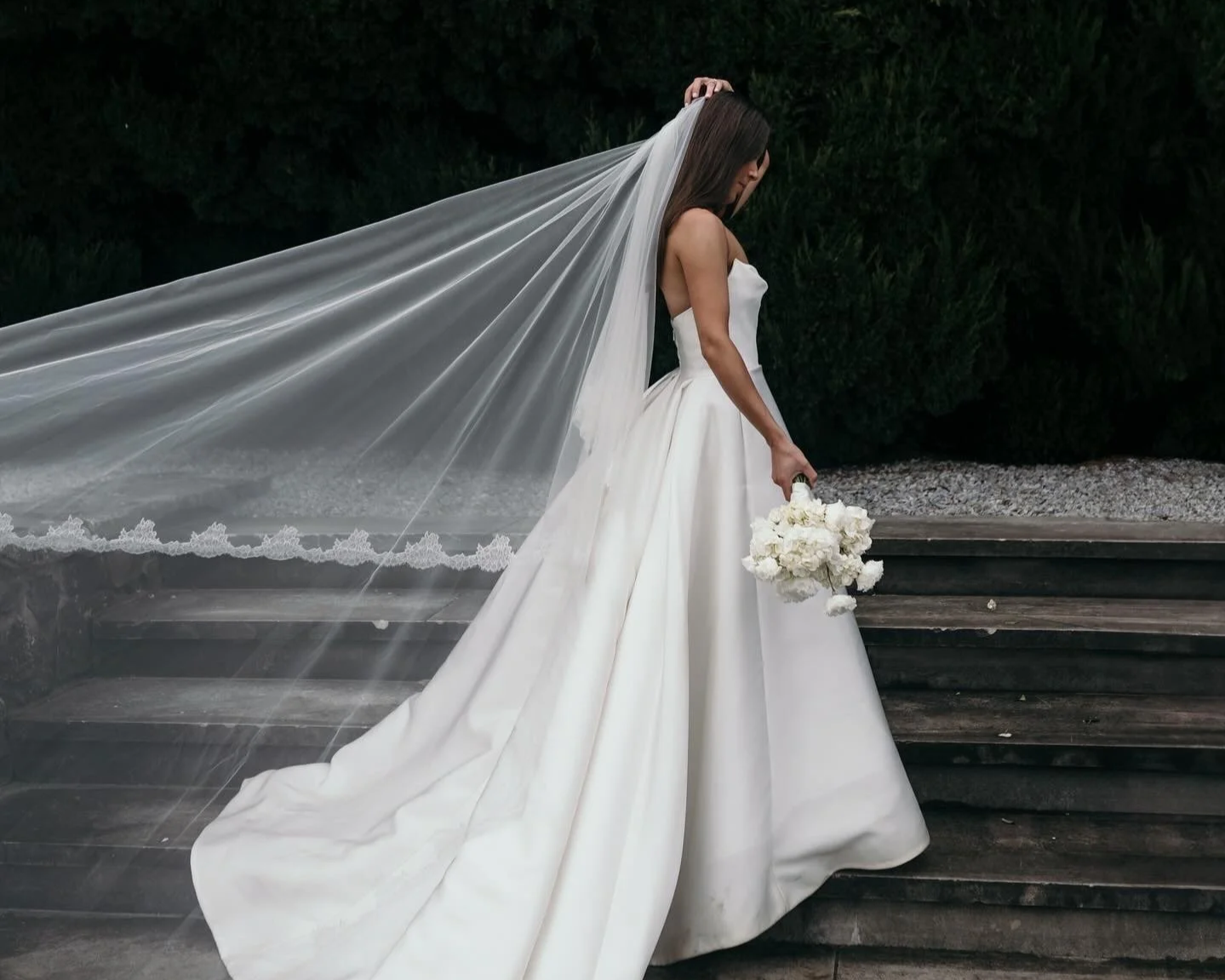 Georgia wearing Monique Lhuillier