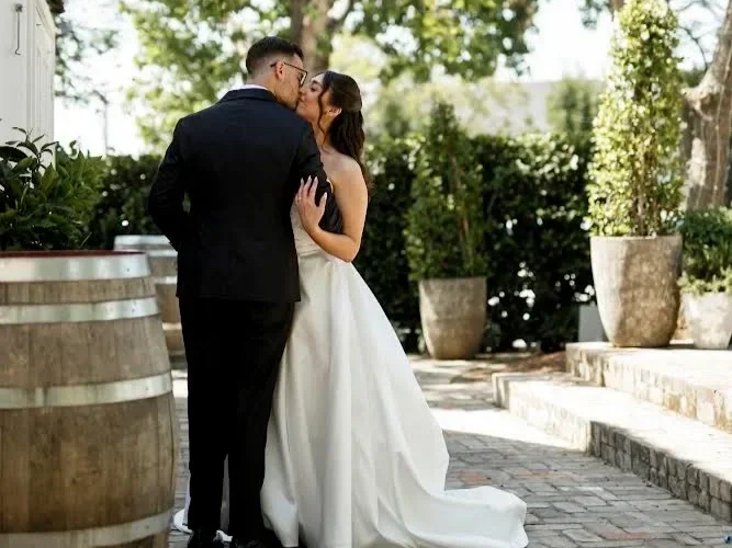 Annaliese wearing bespoke Suzanne Neville