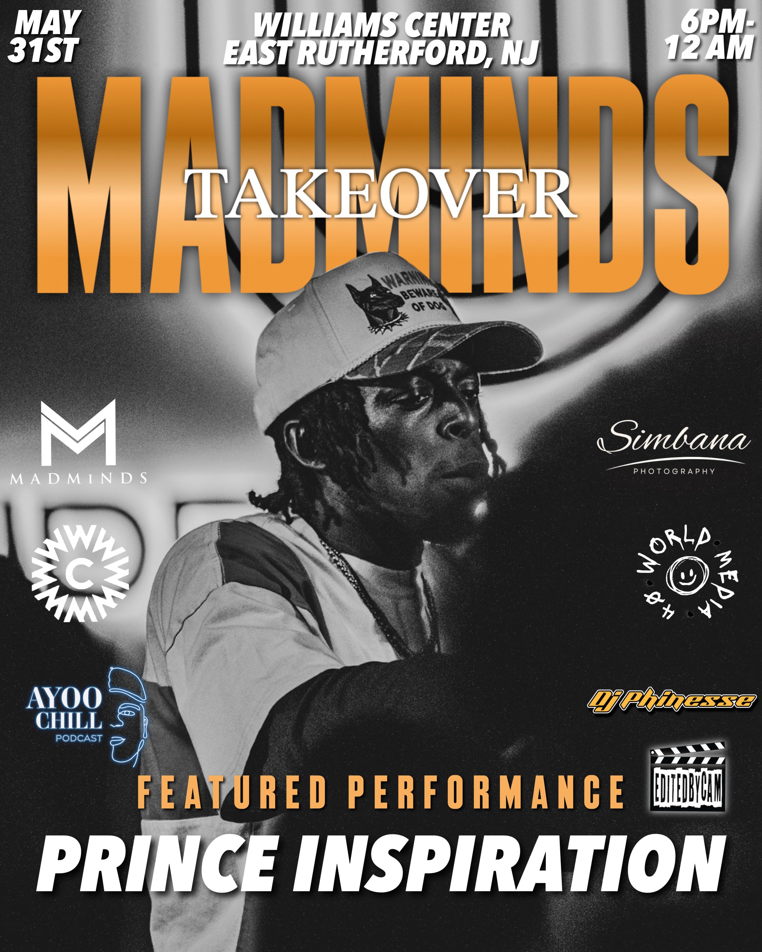 Prince Inspiration is making his debut as a featured performer for the upcoming Madminds Takeover event May 31st at Williams Center in Rutherford New Jersey