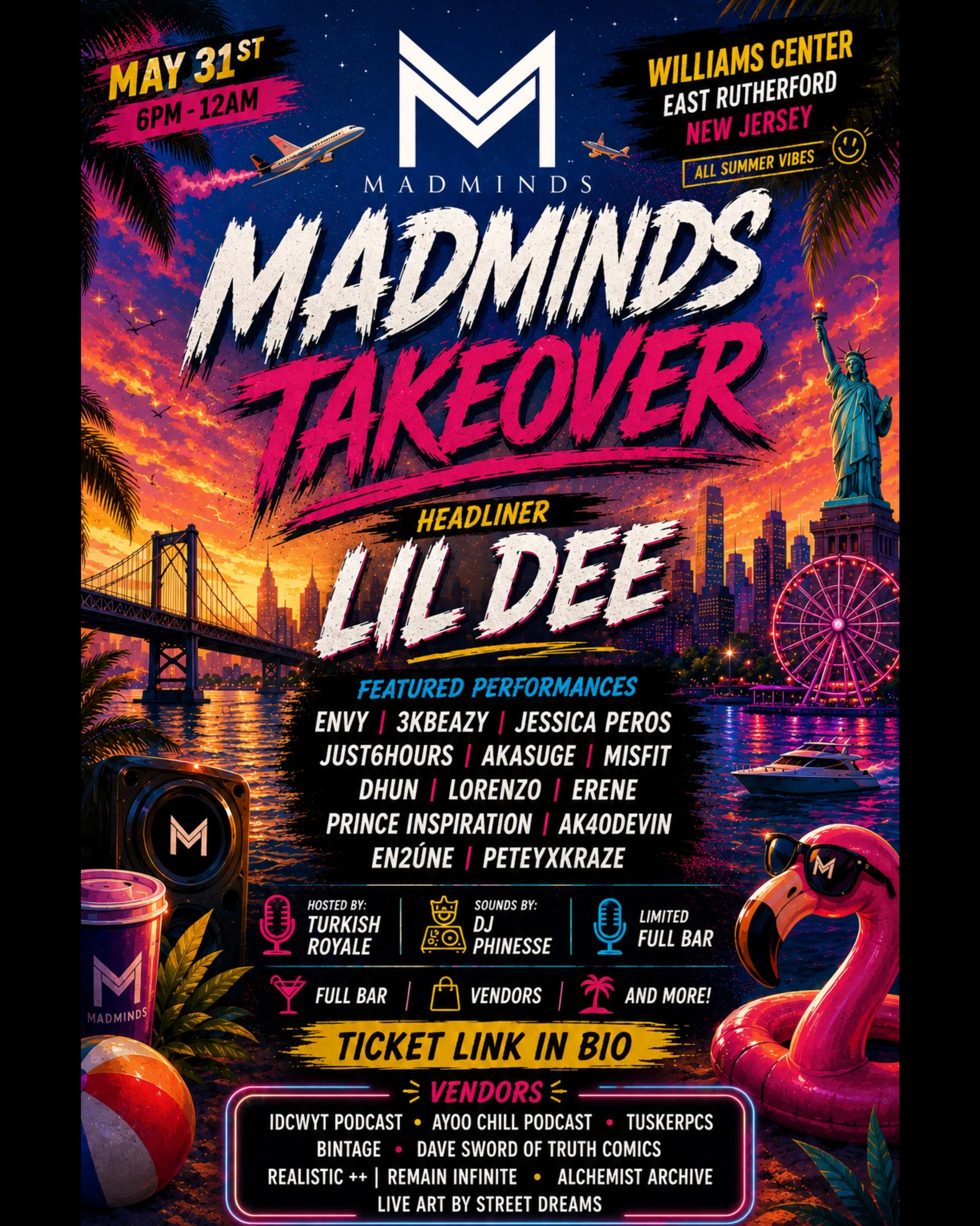 Madminds May 31st Official Line up 😎👇

Featured line up🎤🔥
@lildee_raps 
@envyisdead 
@3kbeazy 
@prince_inspiration_ 
@jessica_peros 
@notyur_ordinary 
@ak40devinofficial 
@just6hours 
@akaxsuge 
@itsreallylorenzo 
@en2une 
@dhuuuuuun 
@peteyxkraz