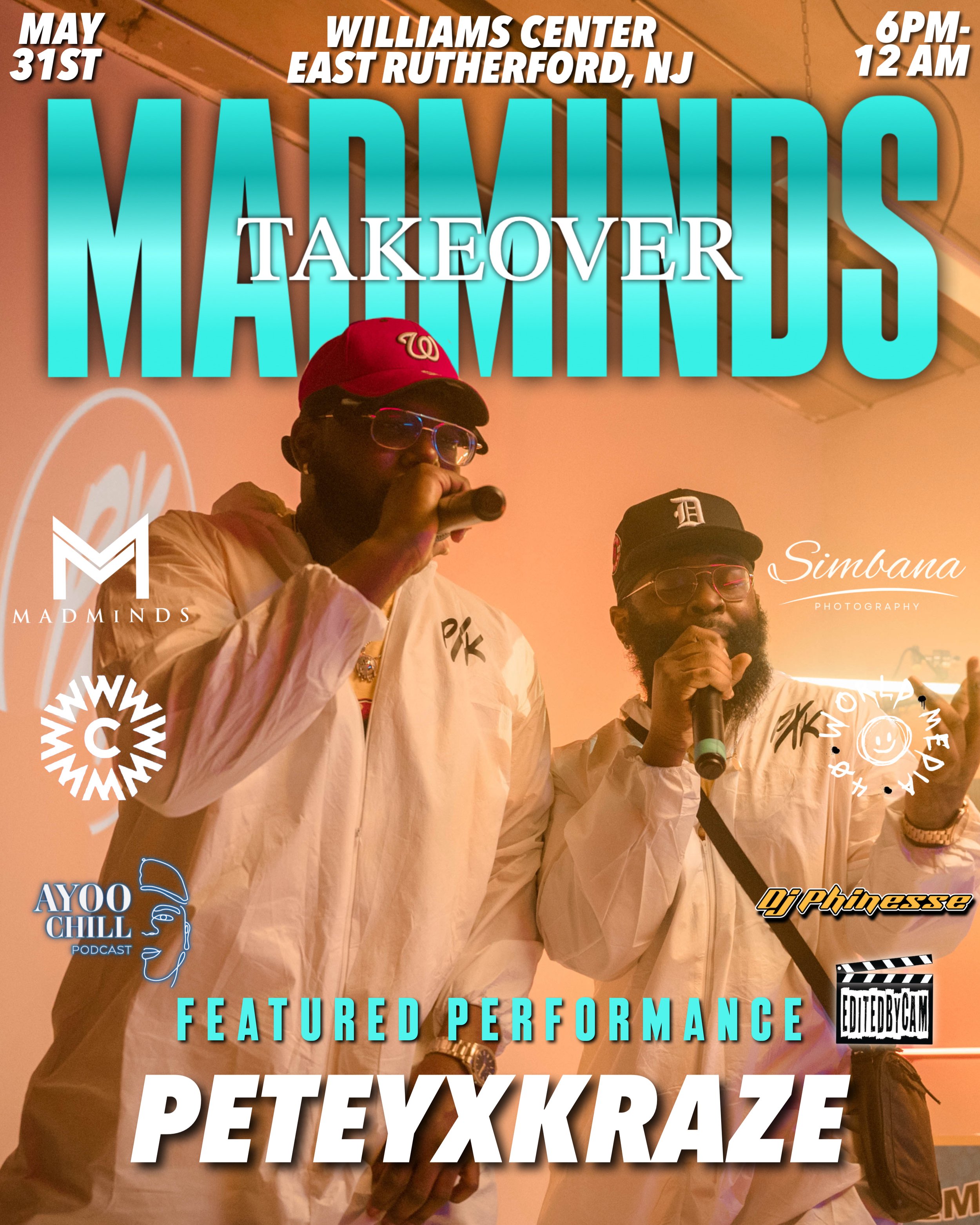 PETEYXKRAZE are making their debut as  featured performers for the upcoming Madminds Takeover event May 31st at Williams Center in Rutherford New Jersey
