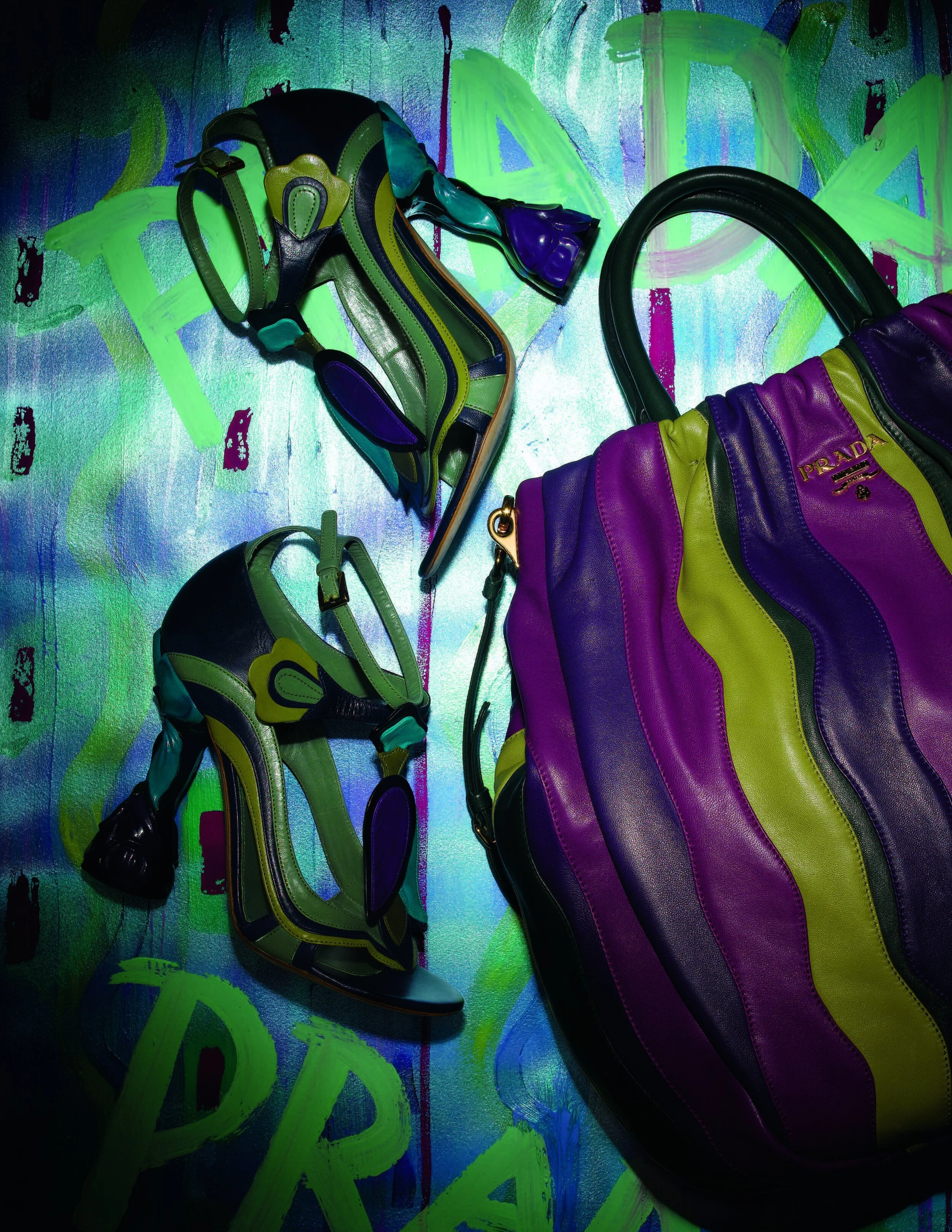 Falling Shoes and Bag