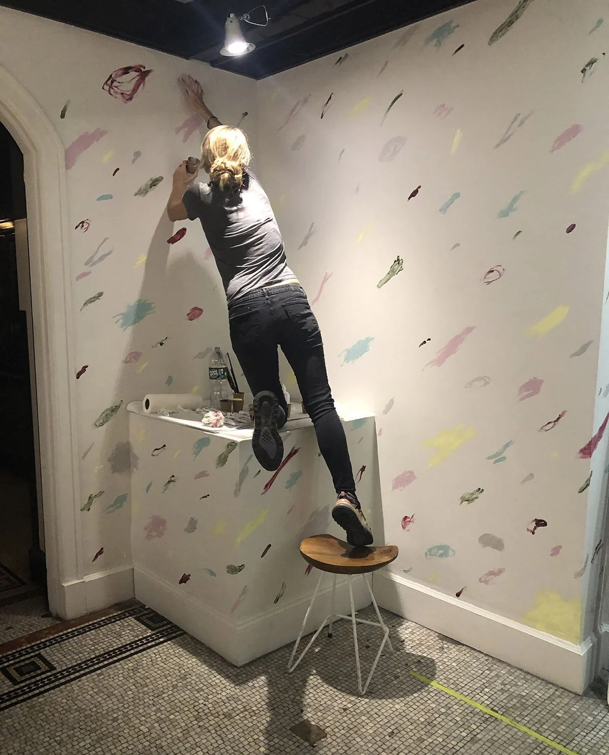 Splattered on the wall