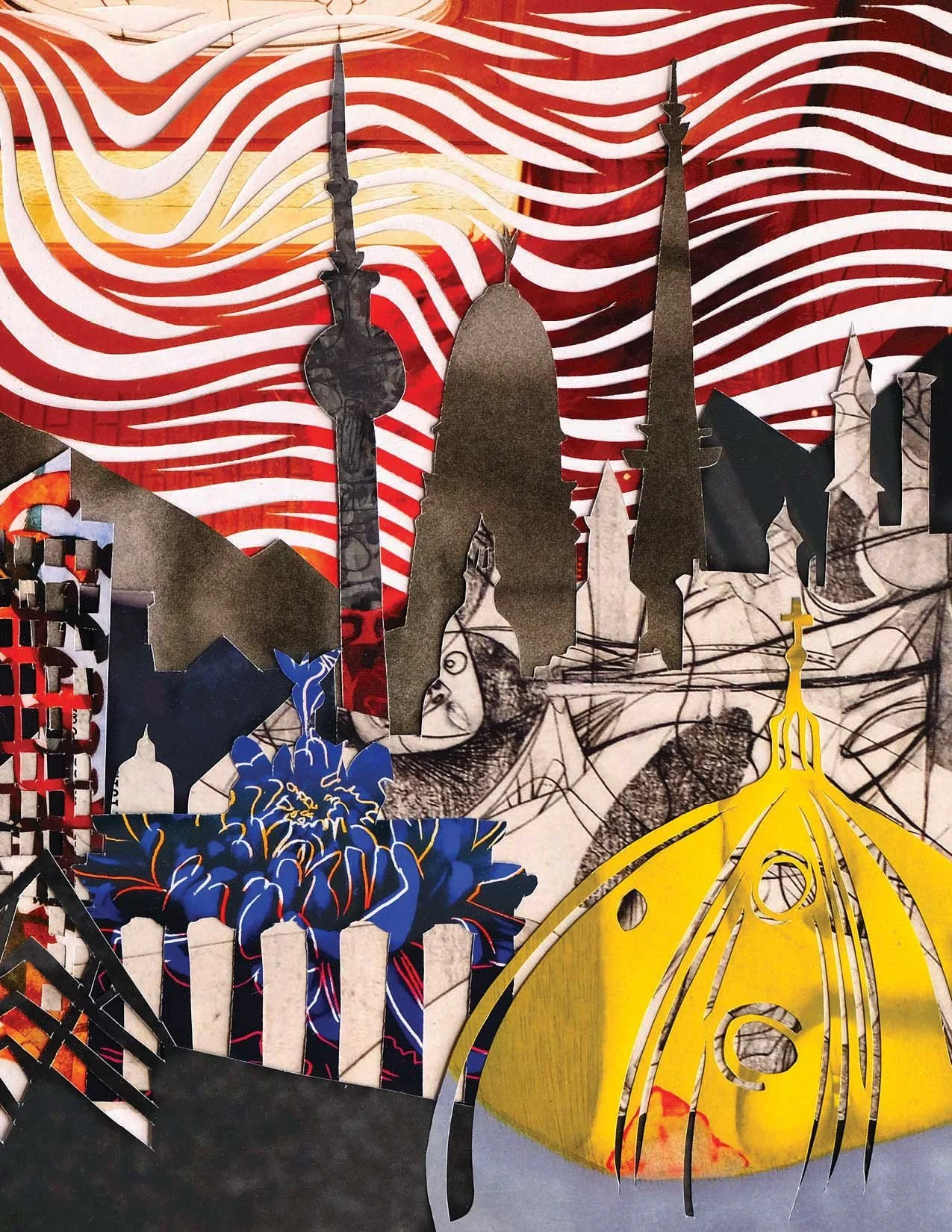 Marco Gallotta uses photographs that he cuts and layers to create unique cityscapes