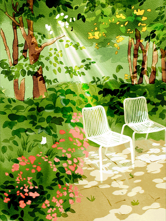Illustrator Charlotte Smith entices and inspires with subtle moments one might experience while taking a stroll. Her work feels like a lazy Sunday afternoon, blissful in all the senses #illustration #motiongraphics  #gardens #nature #butterflies