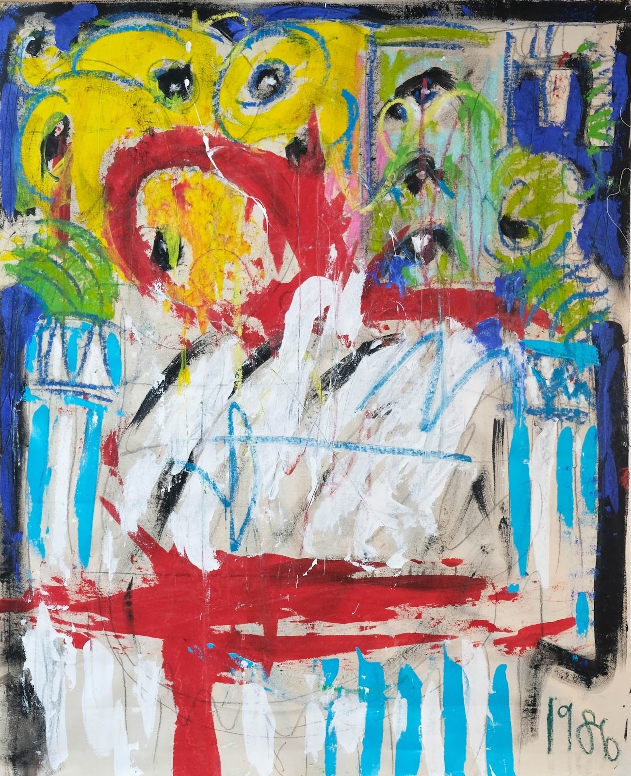 Moyosore Martins Emi Ko 3 painting, Watchman series, abstrat painting