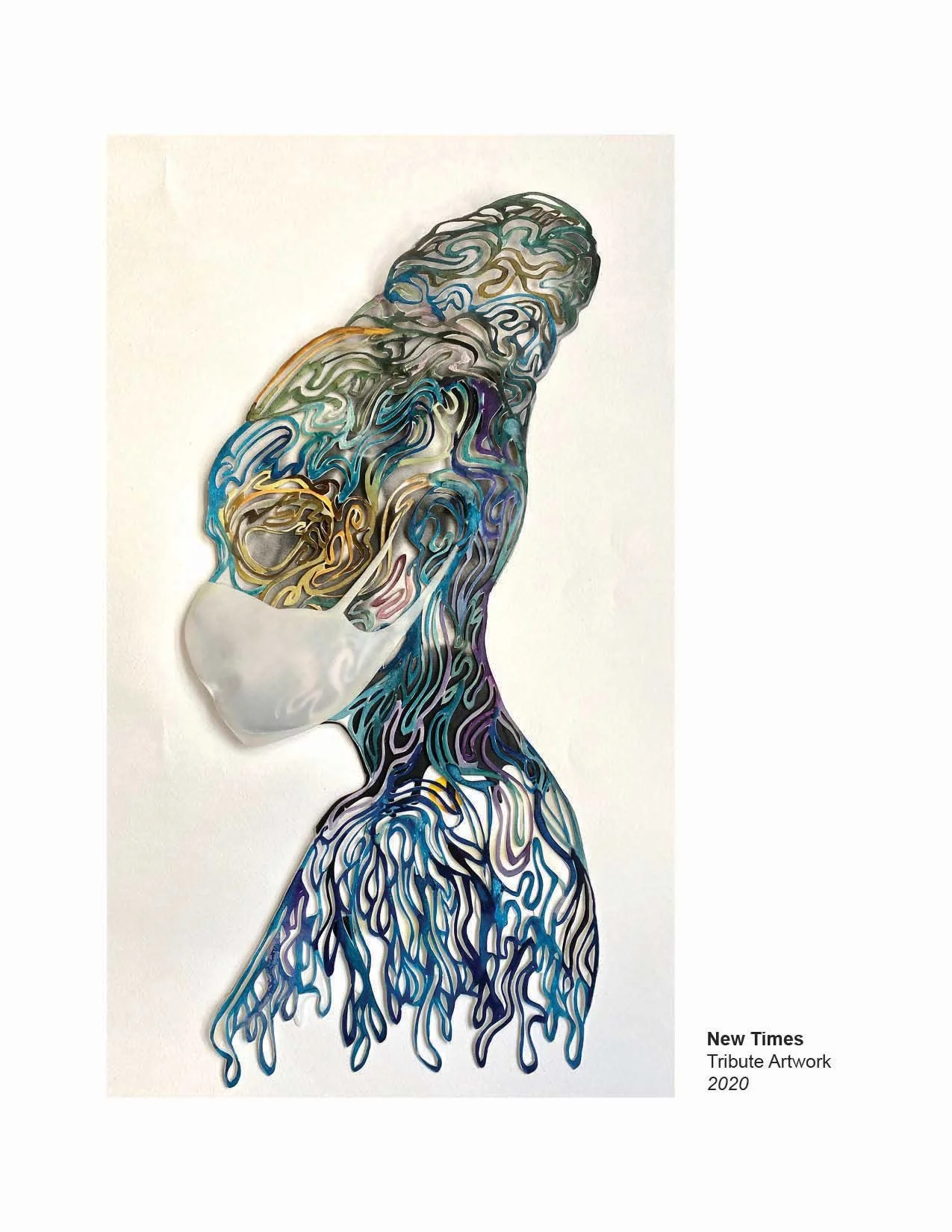 Marco Gallotta's cutting and layering techniques were used to create portraits.