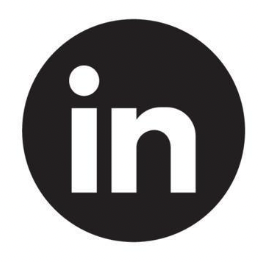LinkedIn logo with a black circle and white lowercase letters 'in' inside