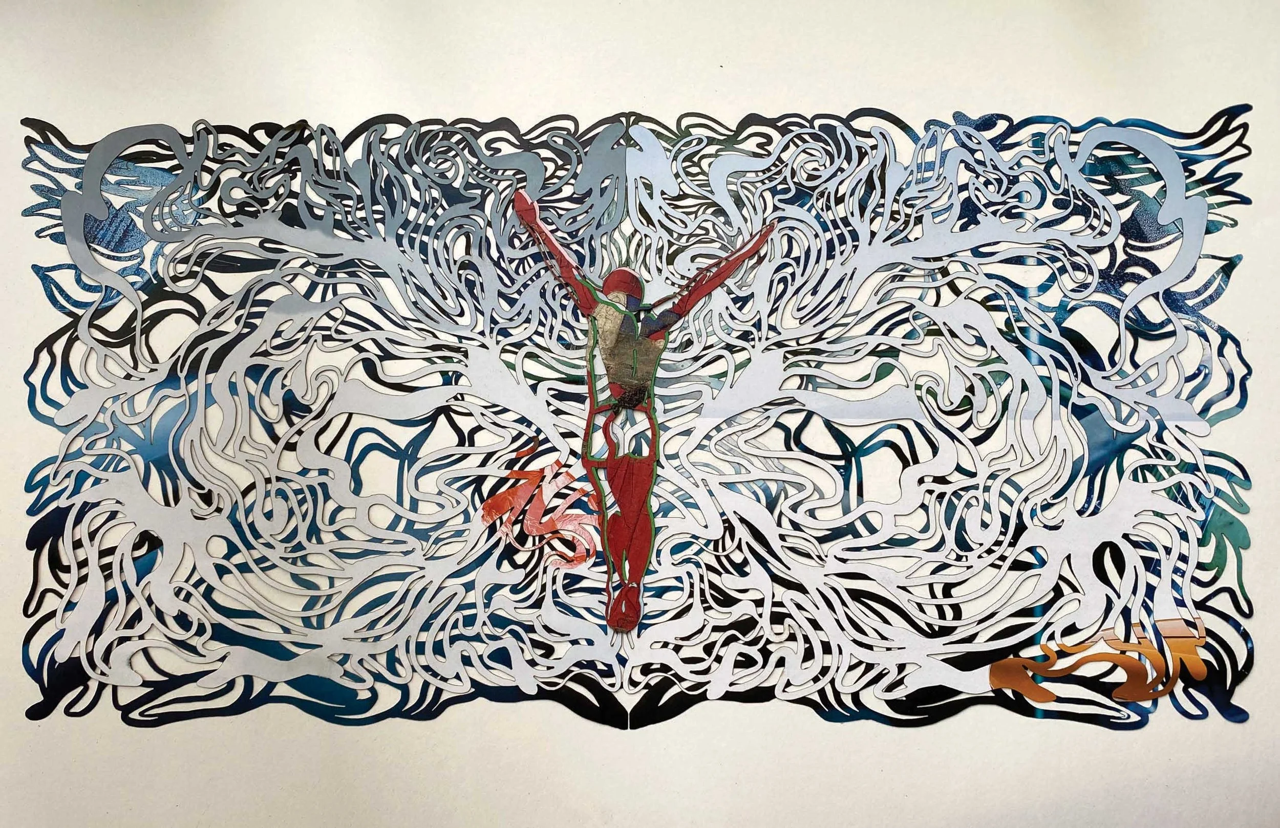 Decoupage artist Marco Gallotta uses mixed media to create pieces composed of many layers.