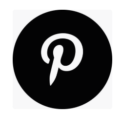 Pinterest logo on a black background