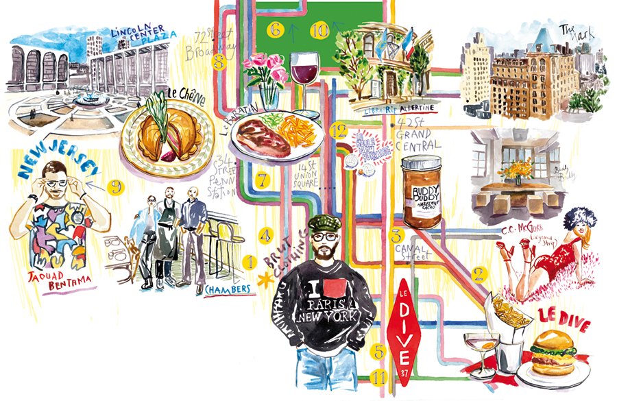 Lucile_Prache_French_Illustrator created a vibrant map of New York City for Vanity Fair.