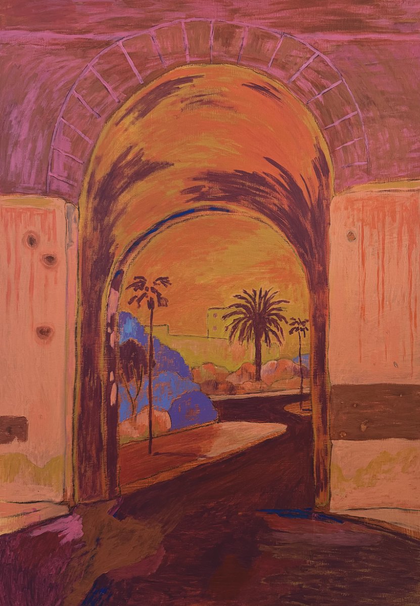  Through the Archway  
Acrylic & charcoal on canvas 
100 x 70 cm 
  