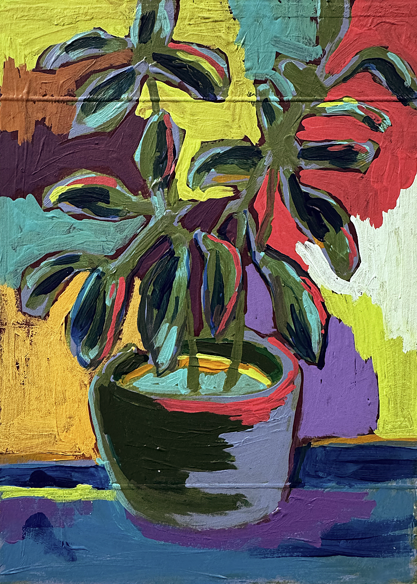  Contentment  
Acrylic on medicine box 
19x13,5 cm 
 €360,- 