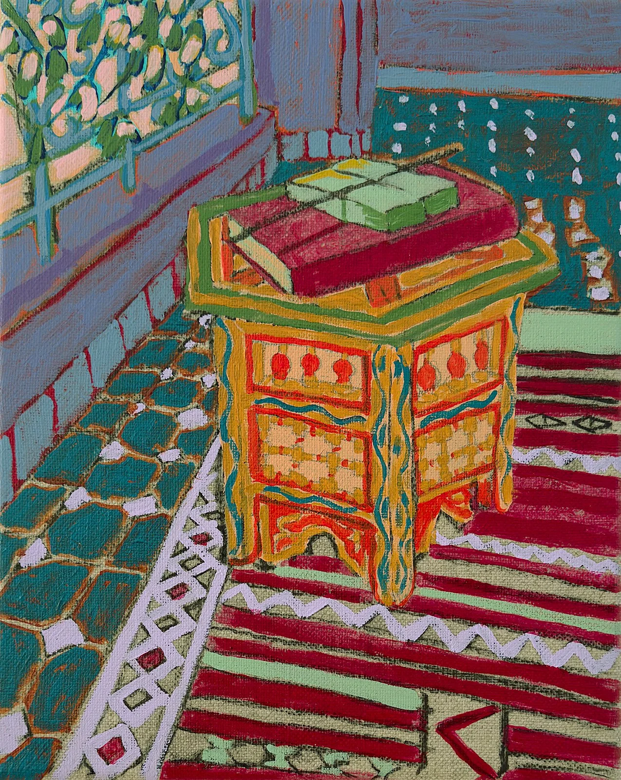  The Hours Left on the Table  
Acrylic & charcoal on canvas 
30 x 24 cm 
 
Available through Contempo
 €890,- 