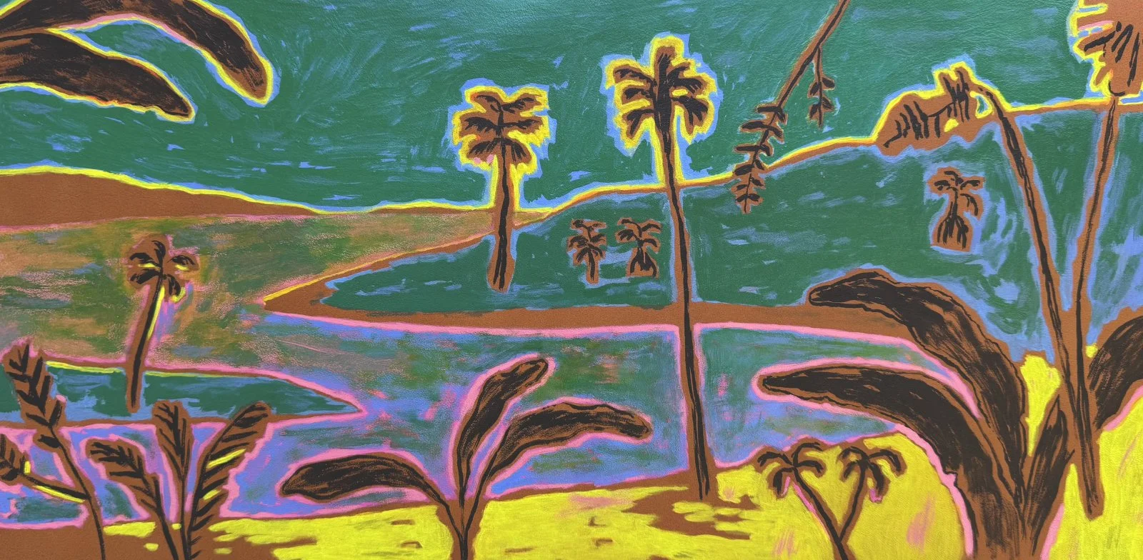  Spring Oasis A5  
Acrylic on leather 
21,5 x 44,5 cm 
 €1150,- 