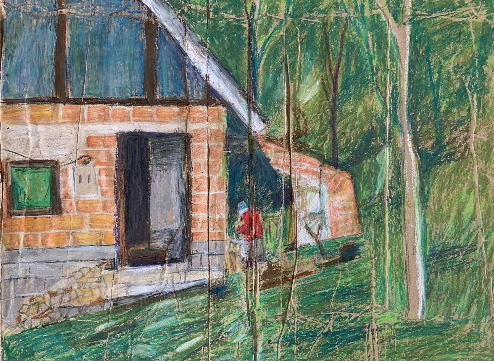  Umoljani 1  
Oil pastel on enveloppe 
26,5 x 35,5 cm 
 Private Collection 
