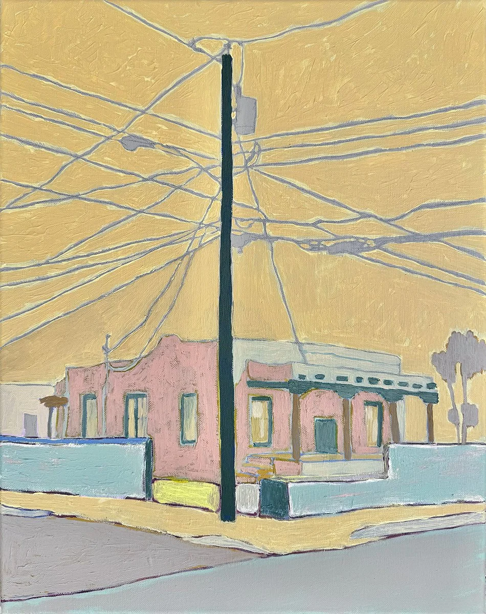  The Woven Sky  
Acrylic & pencil on canvas 
50x40 cm 
2025 
 €1350,- 