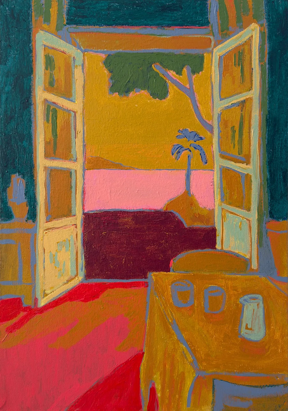  The Day Was Already Calling  
Acrylic on canvas 
47 x 33 cm 
 Sold 