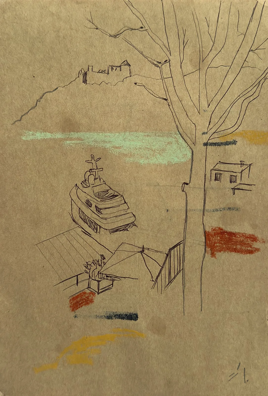  It Had Gone Ahead  
Pen & oil pastel on paper 
21 x 15 cm 
 
Available through Contempo
 €450,- 