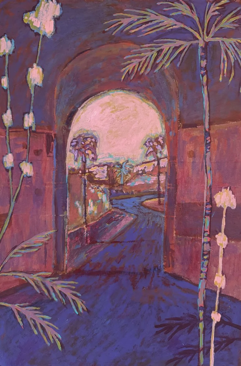  The Road Became Familiar  
Acrylic & oil pastel on paper 
33,5 x 22,5 cm 
  