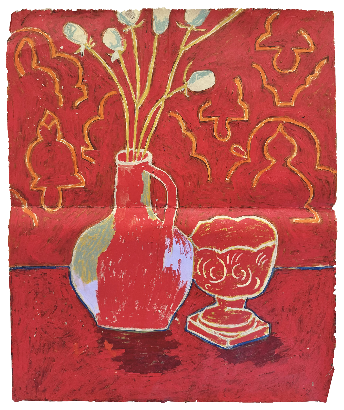  Study for A Pitcher And Bowl  
Acrylic & oil pastel on paper 
47 x 38 cm 
 €1020,- 