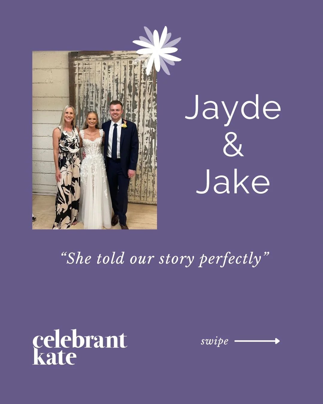 &ldquo;She told our story so perfectly.&rdquo; - Jayde &amp; Jake

This is why I spend time really getting to know you.
Not just the big milestones, but the small, everyday things.

What you value, what&rsquo;s important to you
How you support each o