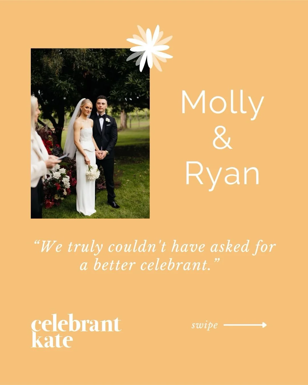 Words like this from Molly and Ryan mean so much to me.
Helping couples feel calm, supported, and confident as they step into their ceremony, especially when it comes to writing their own vows - that&rsquo;s what I love about this work. 
So many spec