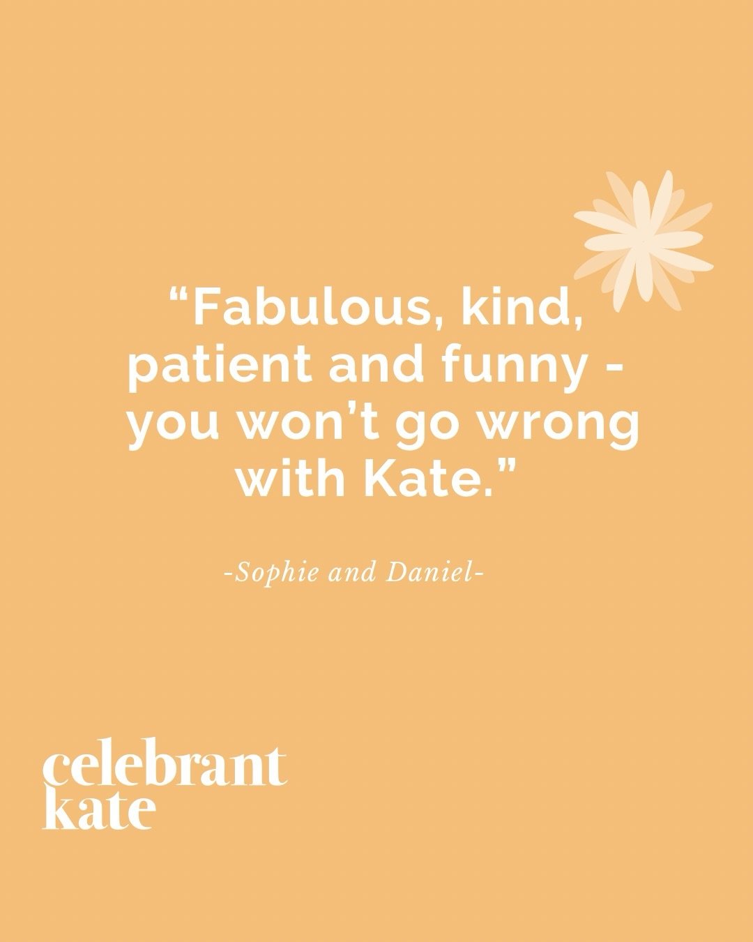 ✨ &ldquo;Fabulous, kind, patient and funny - you won&rsquo;t go wrong with Kate.&rdquo; - Sophie &amp; Daniel

During a ceremony, I often watch people move through a whole range of emotions.
Laughter. Tears. Pride.

Everyone in the moment, feeling wh