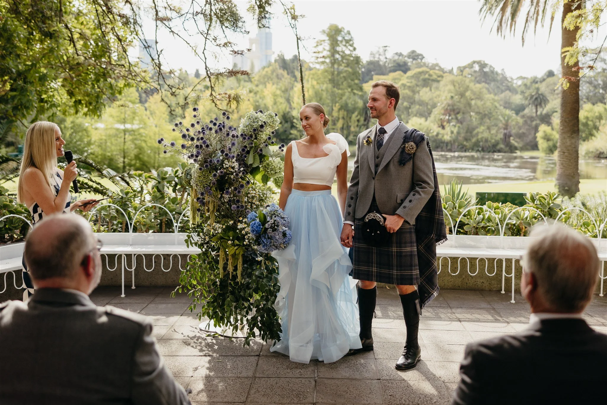 Caitlin & Stu’s simple, relaxed ceremony at the Royal Botanic Gardens. Photo by Amanda Alessi.