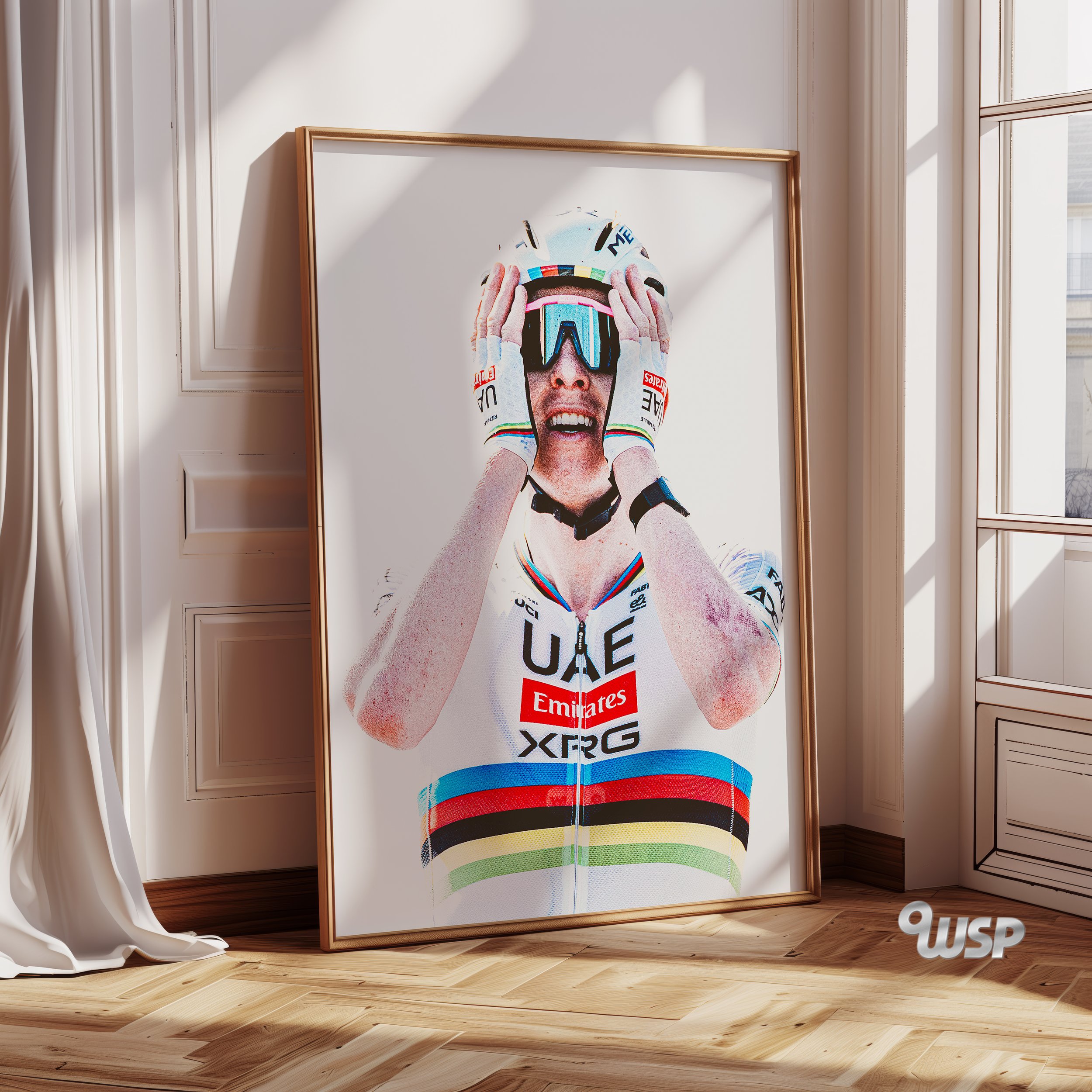Tadej Pogacar – Tadej Pogacar Print – World champion Print – Tour of Flanders Poster – Cycling Poster